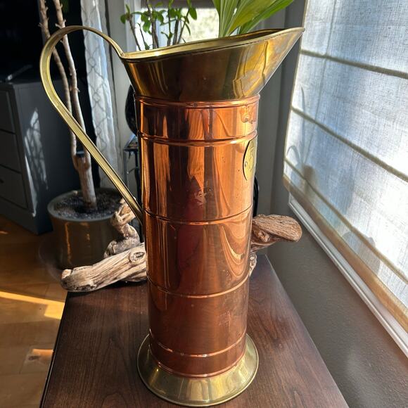 Vintage Copper 5-KAN Coal Scuttle Bucket Umbrella Stand - Picture 3 of 10